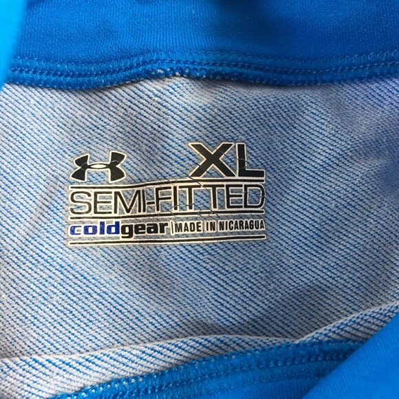 UNDER ARMOUR LIGHT BLUE MOCK NECK SEMI-FITTED COLD GEAR LONG SLEEVE SHIRT WOMENS - Picture 4 of 4